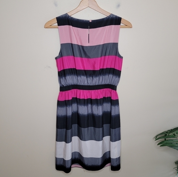 Loft | Pink Gray Black Striped Sheath Dress Size XS - Picture 4 of 4